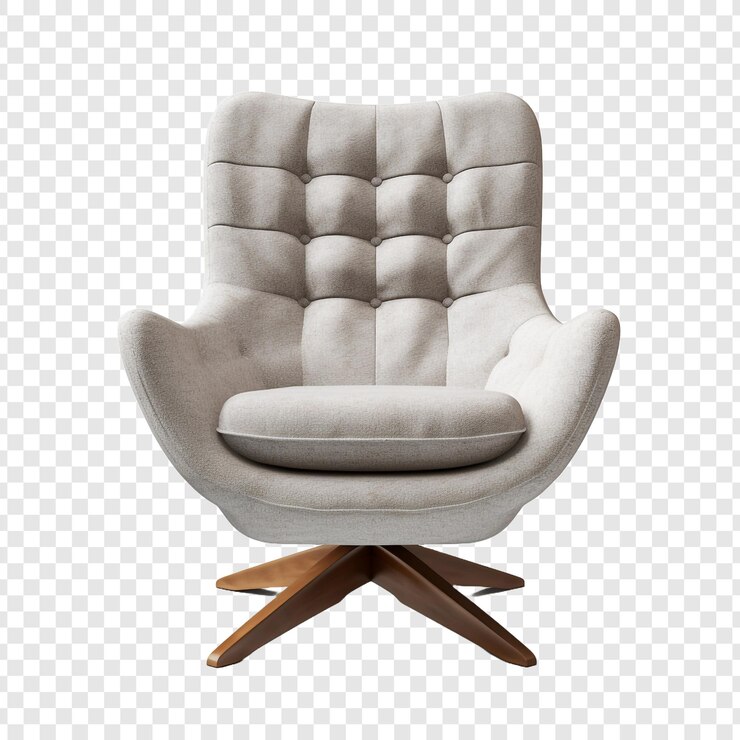 PSD chaise pivotante isolée sur fond transparent