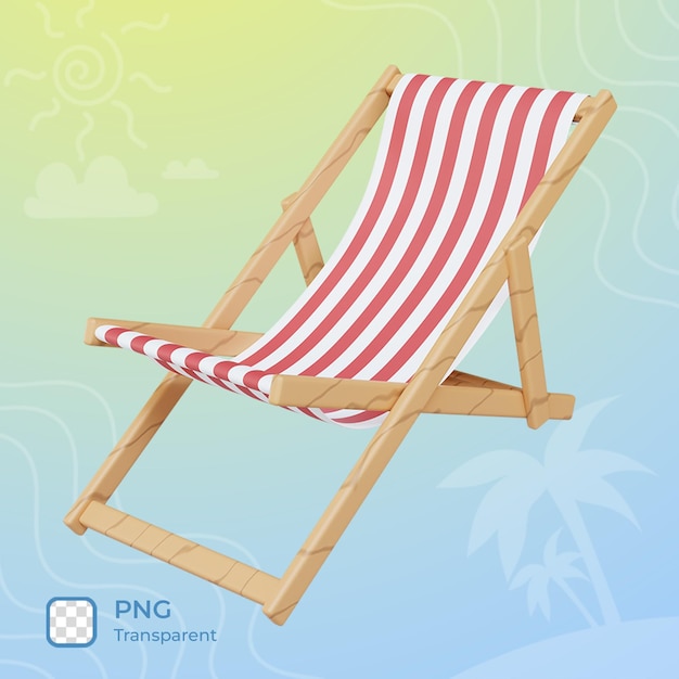 PSD chaise de plage 3d illustration rendu icône objet thème d'été