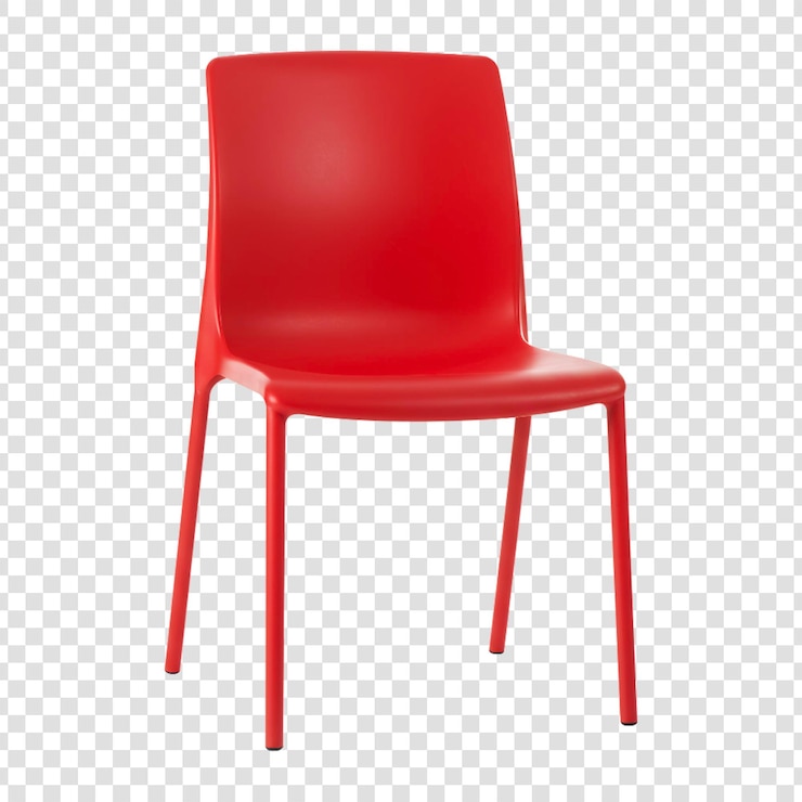 PSD chaise en plastique rouge moderne pour la maison ou le bureau