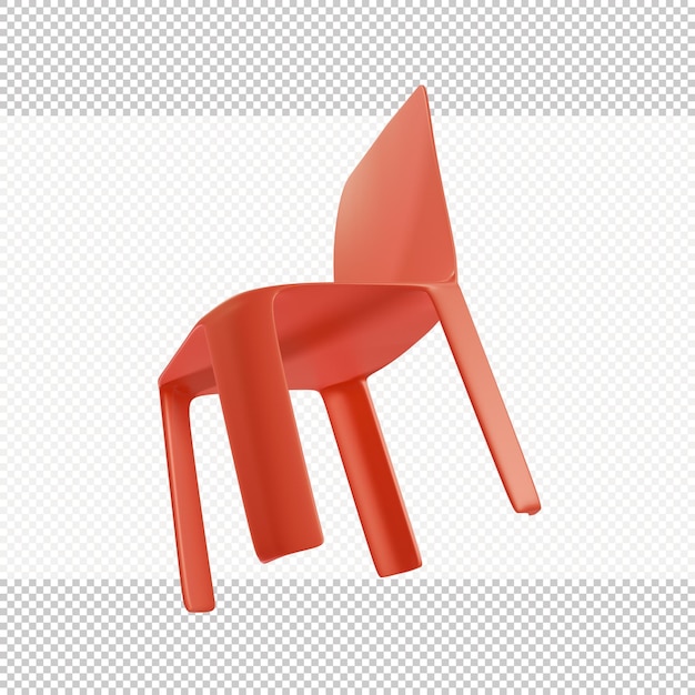 PSD une chaise en plastique rouge