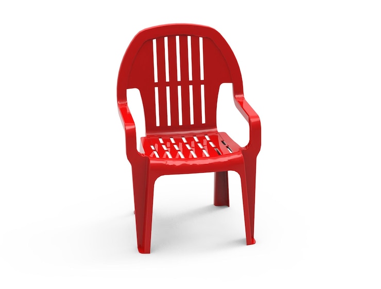 PSD la chaise en plastique vietnamienne 3d rouge psd