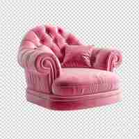 PSD une chaise rose avec un coussin rose et un cousson rose