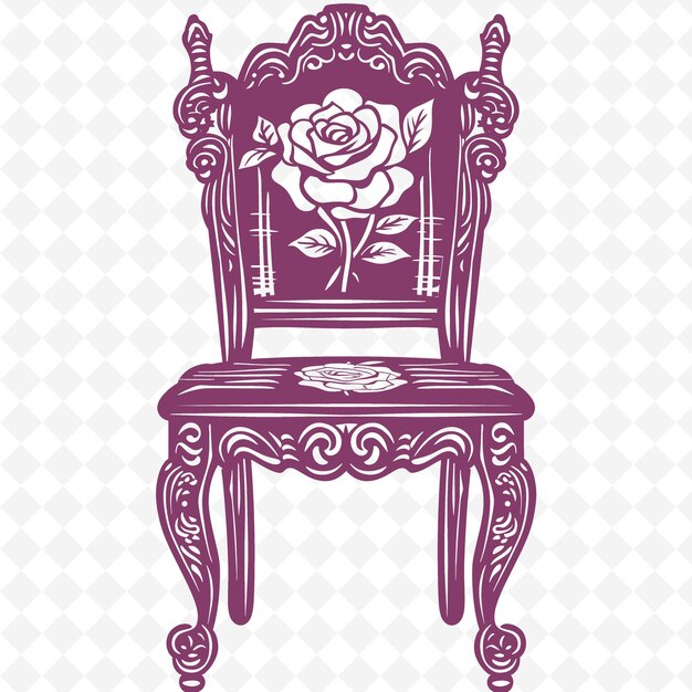 PSD une chaise avec une rose sur le dessus