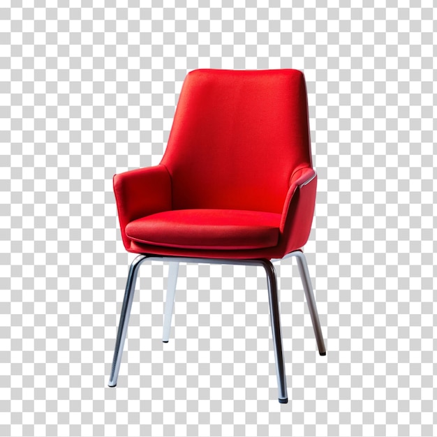 PSD une chaise rouge sur un fond transparent