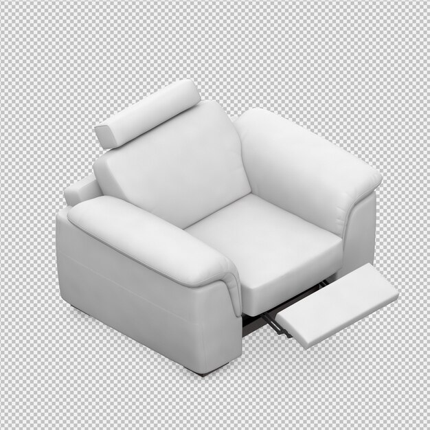 PSD chaise de tabouret isométrique rendu 3d