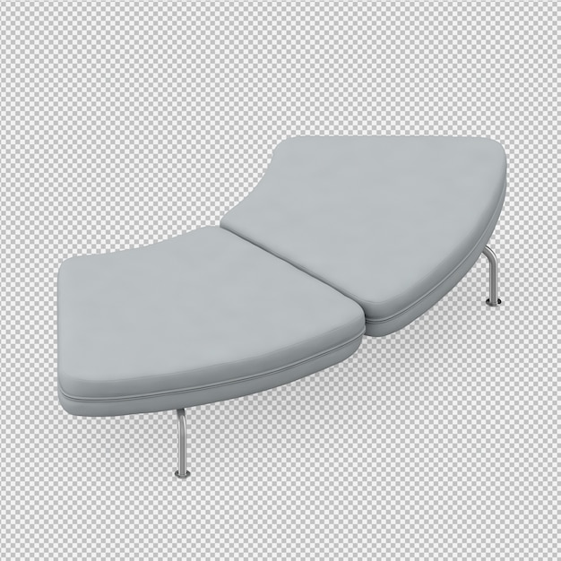 PSD chaise de tabouret isométrique rendu 3d