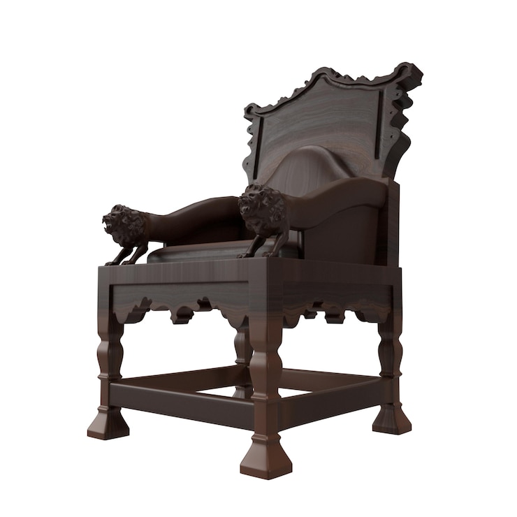 PSD chaises en bois sculpté avec de beaux motifs. objet visible avant-côté gauche