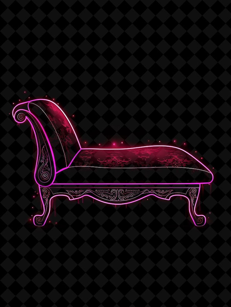 PSD des chaises-lounges de style victorien 8 bits avec des pixels ornés carvi png collection de design unique y2k