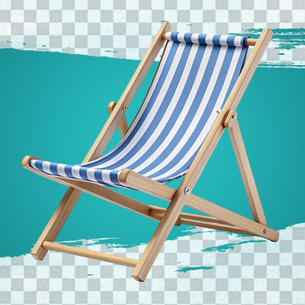 PSD chaises de plage avec parapluie en rendu 3d réaliste avec fond transparent