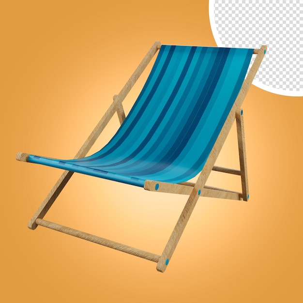 PSD chaises de plage de rendu réaliste avec ombre isolé sur fond transparent