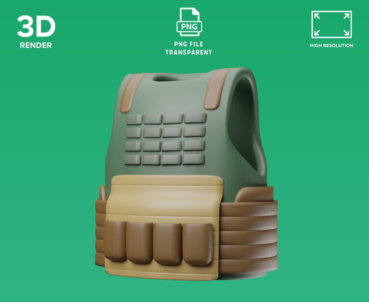 PSD el chaleco a prueba de balas 3d representa el icono