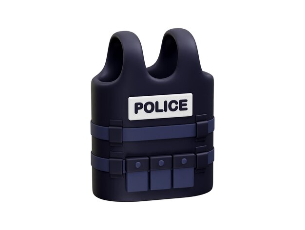 El chaleco a prueba de balas de la policía armadura corporal 3d ilustración hacer icono