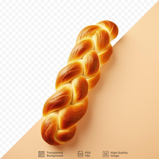 PSD challah trenzado para el shabbat sobre un fondo transparente