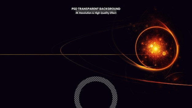 PSD chama circular abstrata desenhada em ilustração 3d