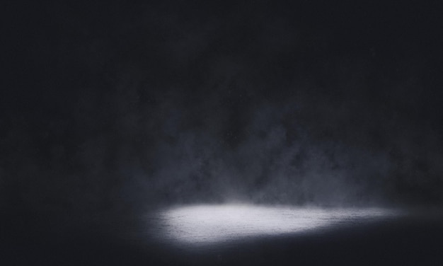 Chambre vide avec plancher scène abstraite de salle sombre sol en béton arrière-plan de la scène