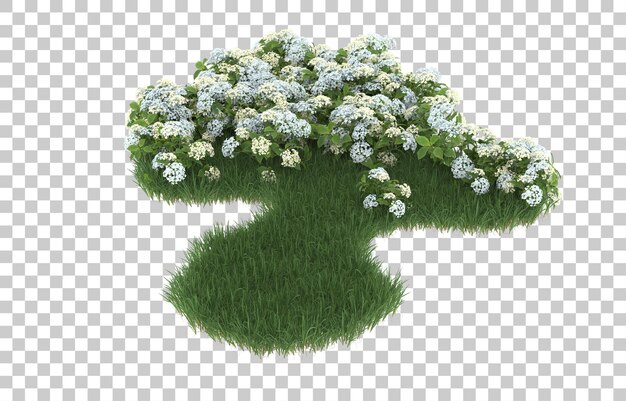 Champ De Fleurs Sur Fond Transparent. Rendu 3d - Illustration