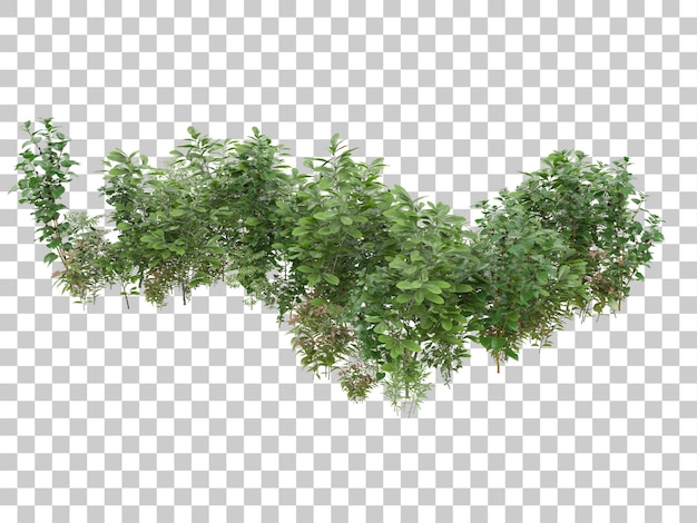 Champ d'herbe avec fond transparent illustration de rendu 3d