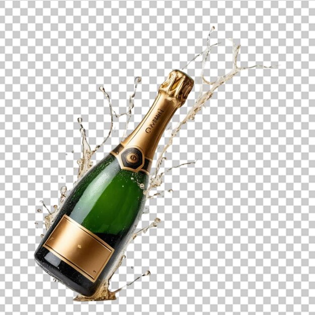 Champagnerflasche auf durchsichtigem Hintergrund