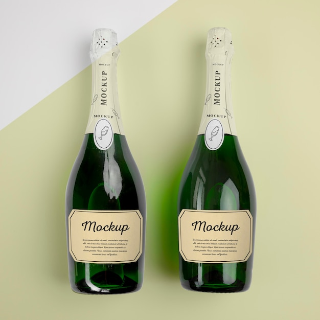 Champagnerflaschen mit Modell