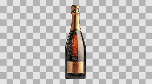 Champanhe PNG isolado em fundo branco criado com tecnologia de IA gerativa