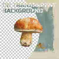 PSD un champignon avec une image d'un champignon dessus