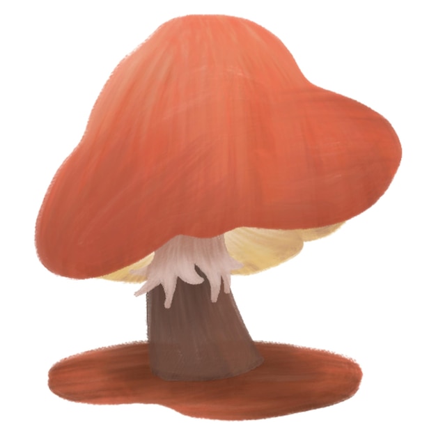 PSD des champignons mignons avec un style de peinture