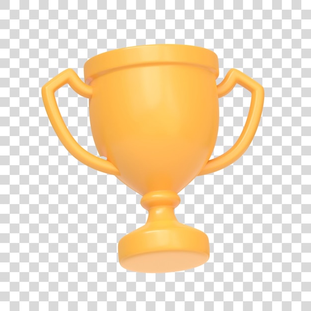 Champion-Cup-Symbol, Siegertrophäe isoliert auf weißem Hintergrund, 3D-Darstellung