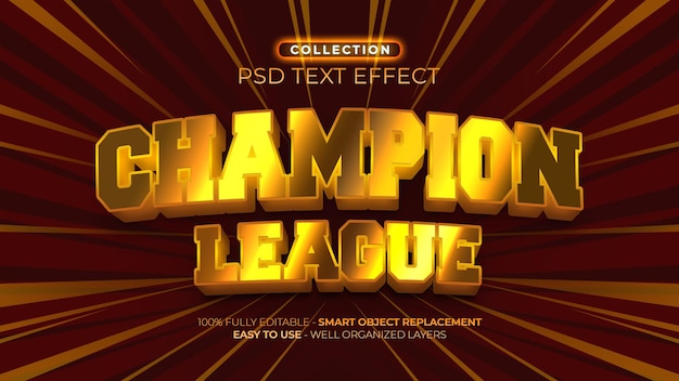Champion League 3D-Texteffekt
