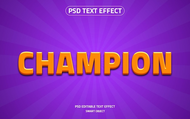 Champions editable text effect logo mockup