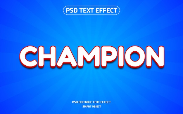 Champions logo mockup editable text effect
