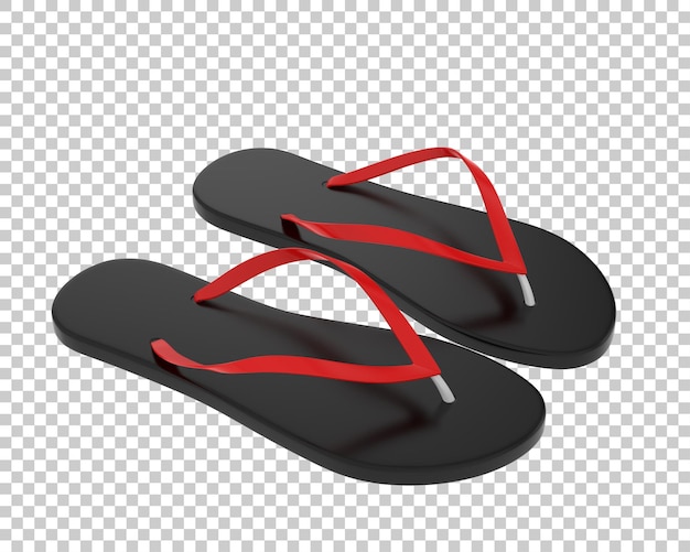 Chanclas en la ilustración de renderizado 3d de fondo transparente