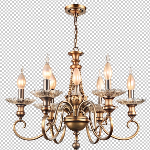 Chandelier sur le plafond isolé sur fond blanc lampe suspendue lumière pendante illustration 3D