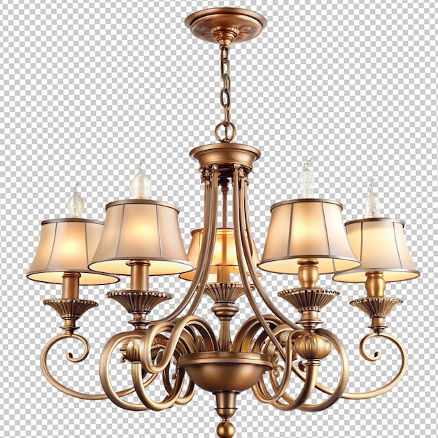 Chandelier sur le plafond isolé sur fond blanc lampe suspendue lumière pendante illustration 3D