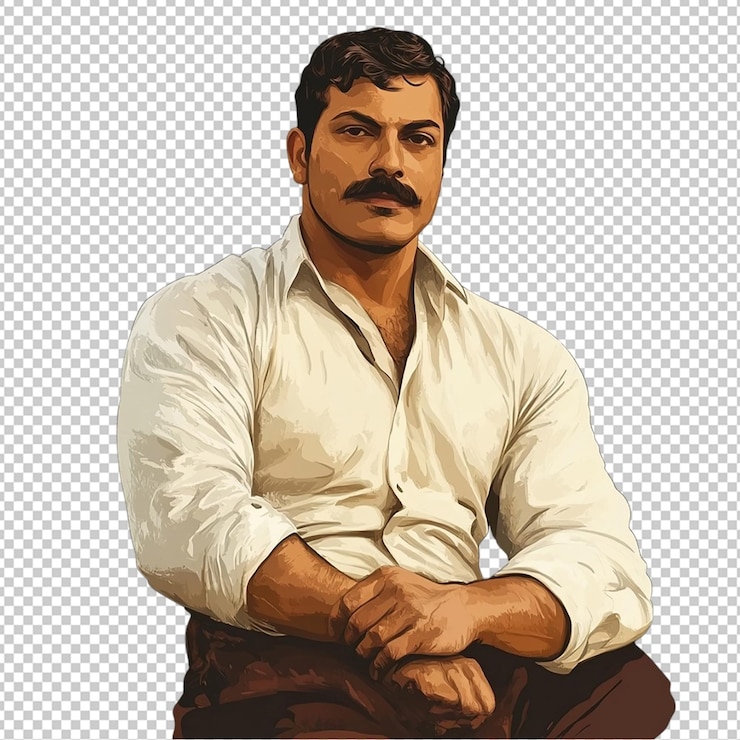 PSD chandrashekhar azad aislado trasfondo transparente