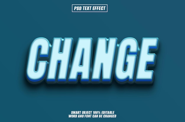 change text effect font editable typography 3d text