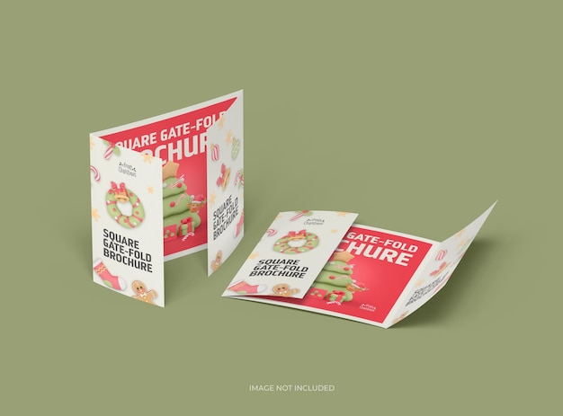 ⁇ Changeable Square Gate Fold Brochure Mockup ⁇ , um Ihr Design zu präsentieren
