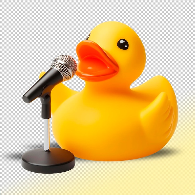 Chanteur De Canard En Caoutchouc Jaune Psd Sur Fond Transparent