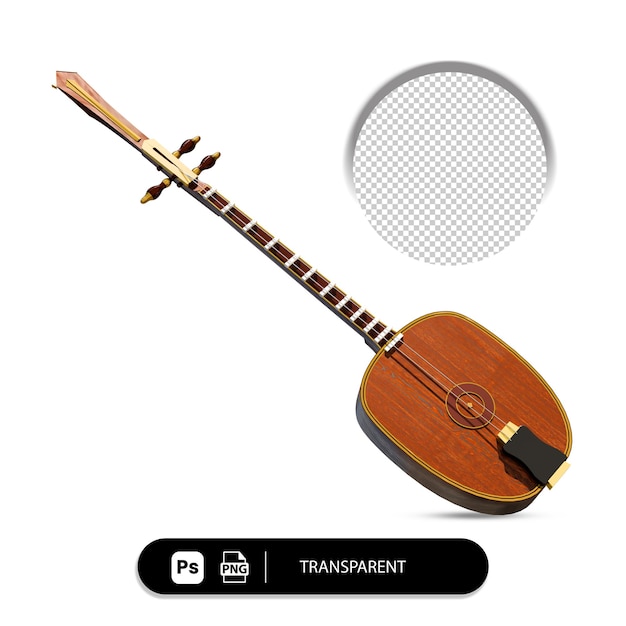 Chapai Dang Veng una chitarra marrone è mostrata su uno sfondo bianco