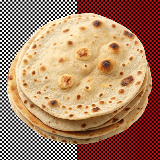 PSD chapatti sur un fond transparent