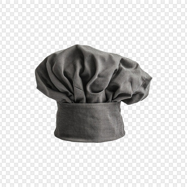 Le chapeau de chef noir isolé sur un fond transparent