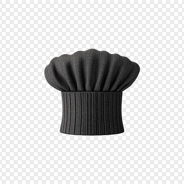PSD le chapeau de chef noir isolé sur un fond transparent