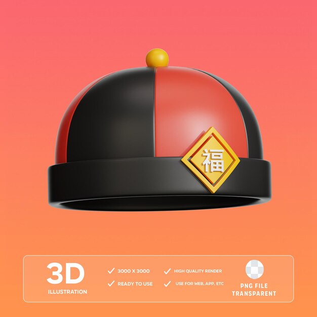 Chapeau chinois Illustration 3D