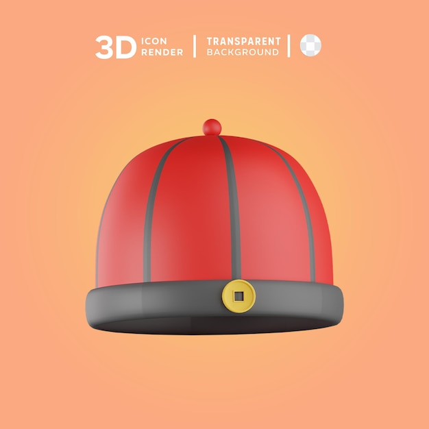 PSD chapeau chinois rendu d'illustration 3d