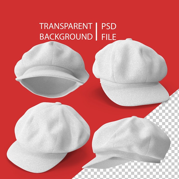 PSD chapeau femme blanc png