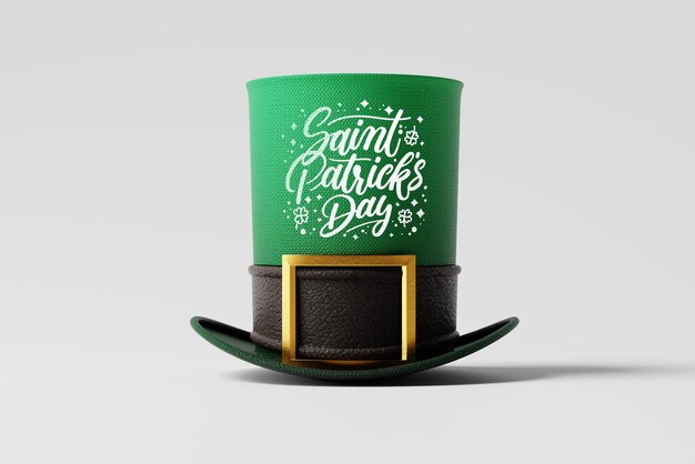 PSD chapeau de la fête de saint-patrick modèle de chapeau à boucle verte du saint patrick