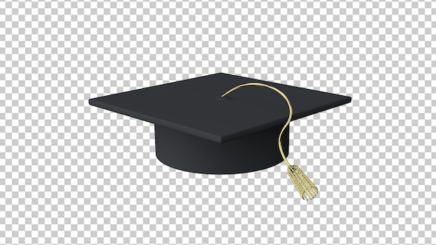 PSD chapeau de graduation isolé sur fond transparent rendu 3d