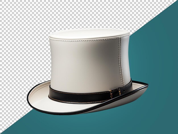 PSD chapeau haut blanc avec fond transparent