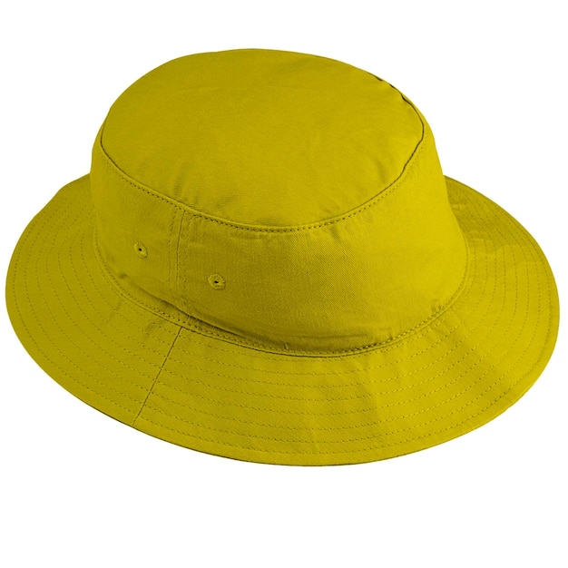 un chapeau jaune avec une bande jaune dessus