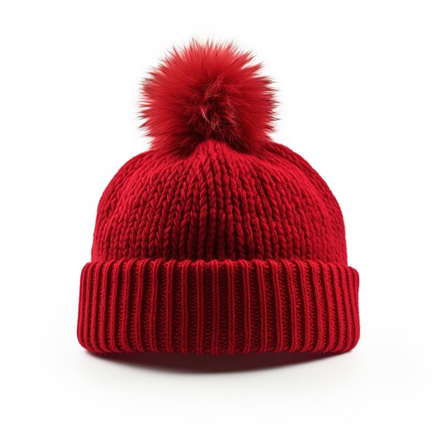 Chapeau de laine tricoté rouge