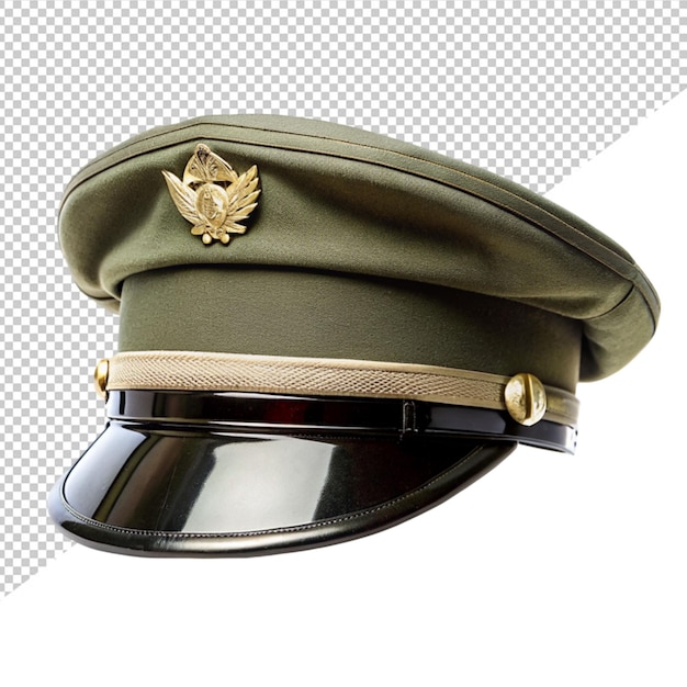 PSD chapeau militaire sur fond transparent